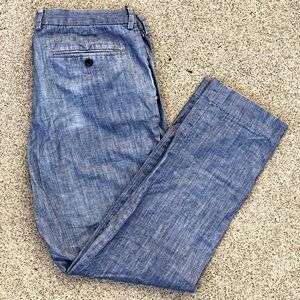 Men’s J.Crew Bowery Slim Trouser Chambray Size 34